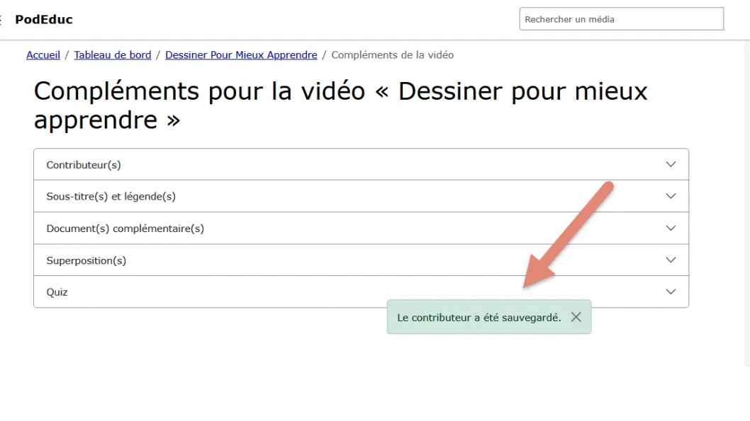 notification le contributeur a été sauvegardé .