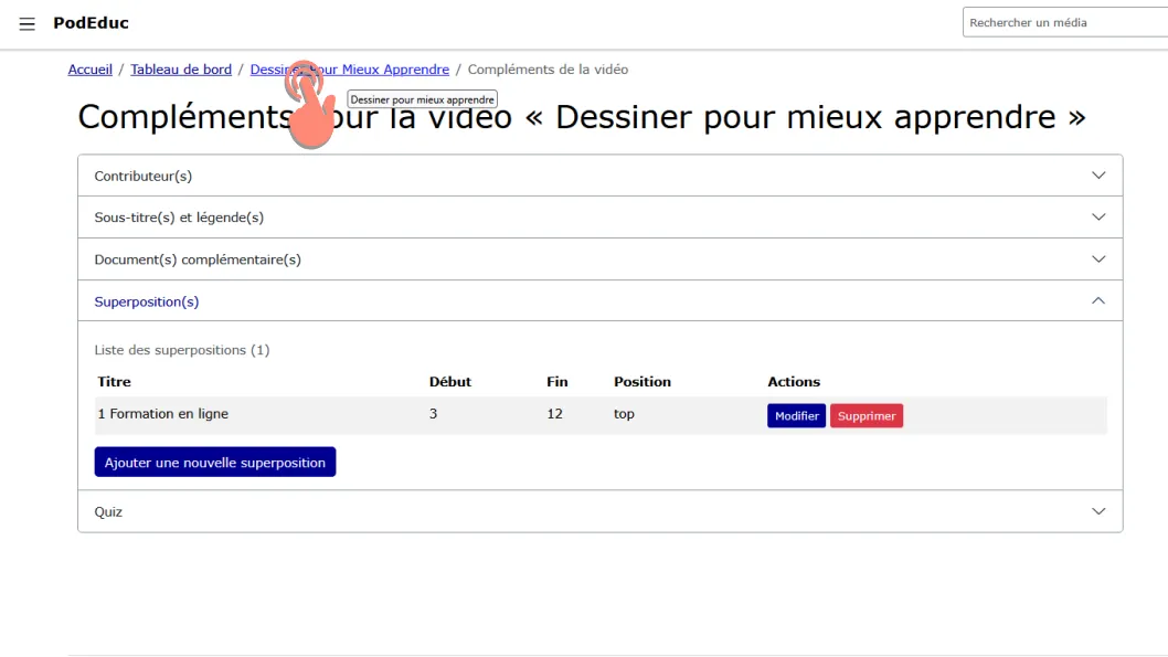 lien vers la page de lecture de la vidéo.
