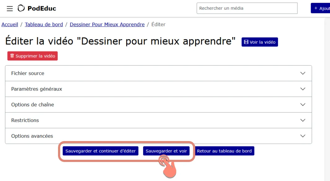 sauvegarder le formulaire.