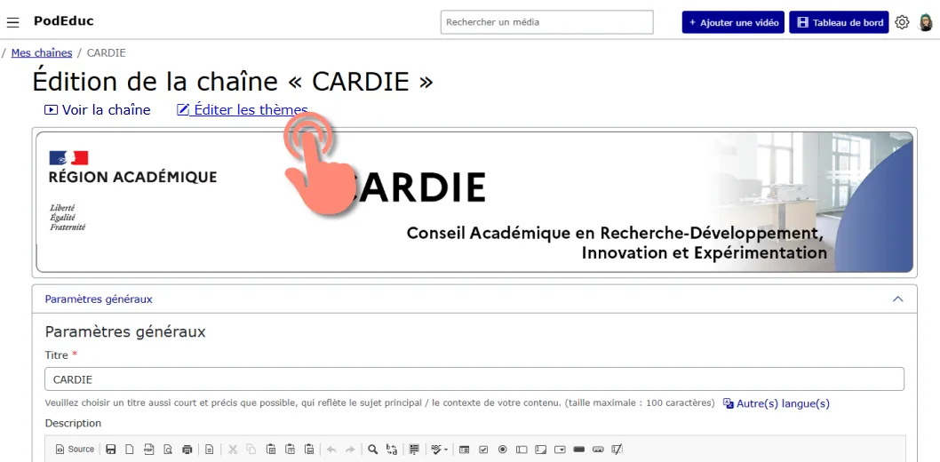 cliquer sur Éditer les thèmes.