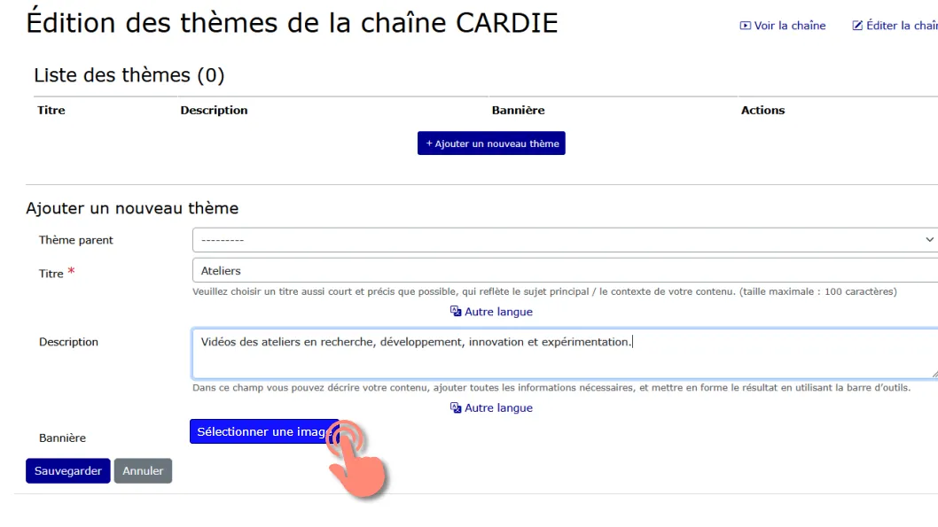 option pour ajouter une bannière spécifique à un thème.