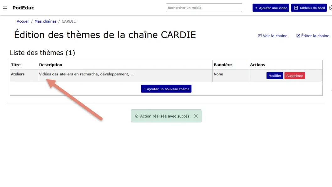 thème ajouté est affiché dans la liste des thèmes.