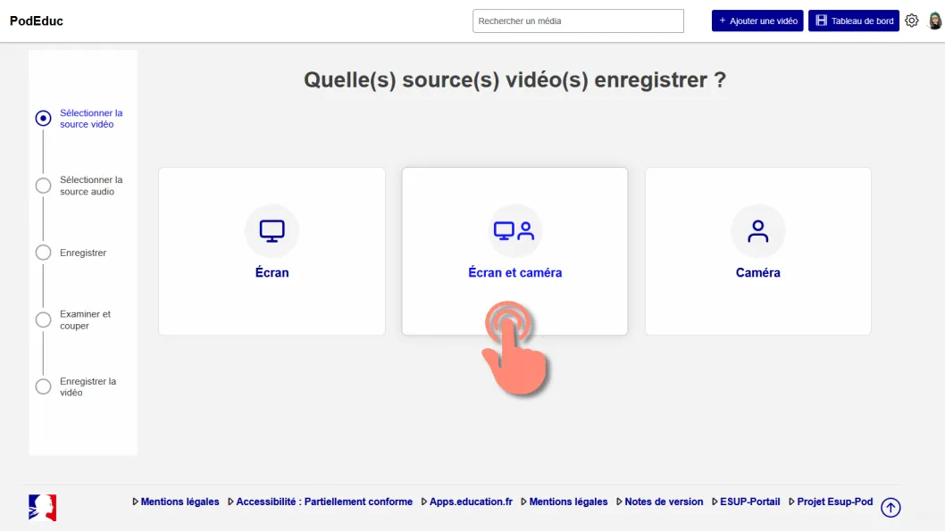 sélectionner un type d&rsquo;enregistrement.