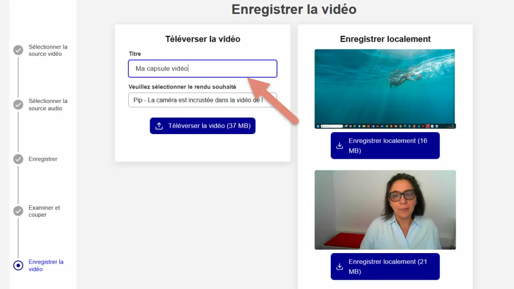 indiquer un titre de la vidéo.