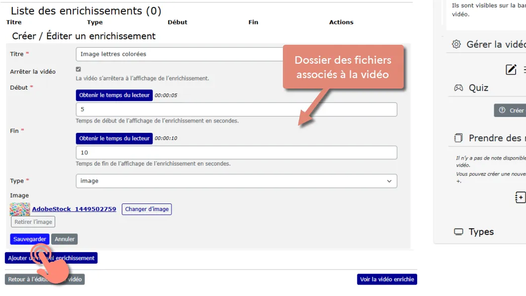aperçu de l’image sélectionnée avec boutons changer d’image et retirer l’image.