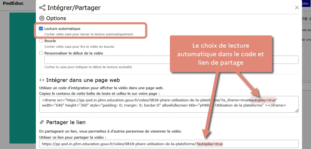 choix de lecture automatique – actualisation du code.