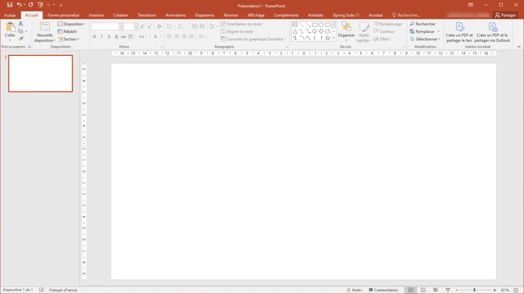 Présentation PowerPoint vide.