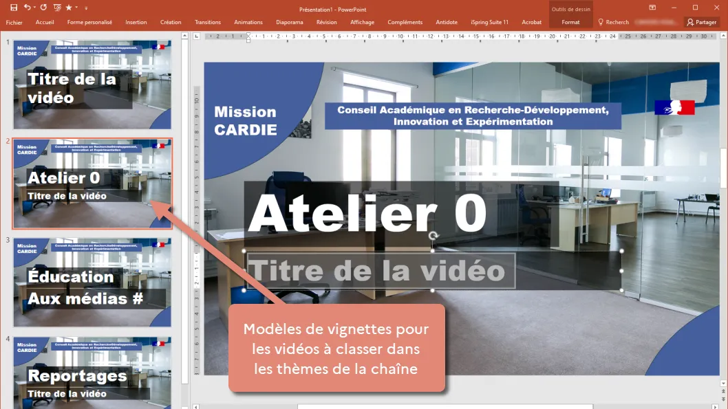 Créer plusieurs diapositives.