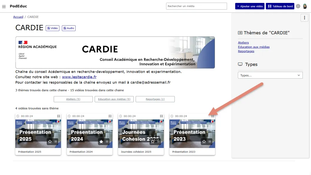 Présentation homogène dans une chaine.