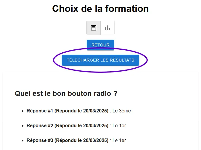 télécharger les résultats
