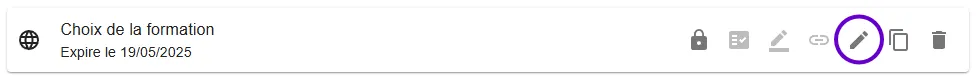 bouton modification de questionnaire