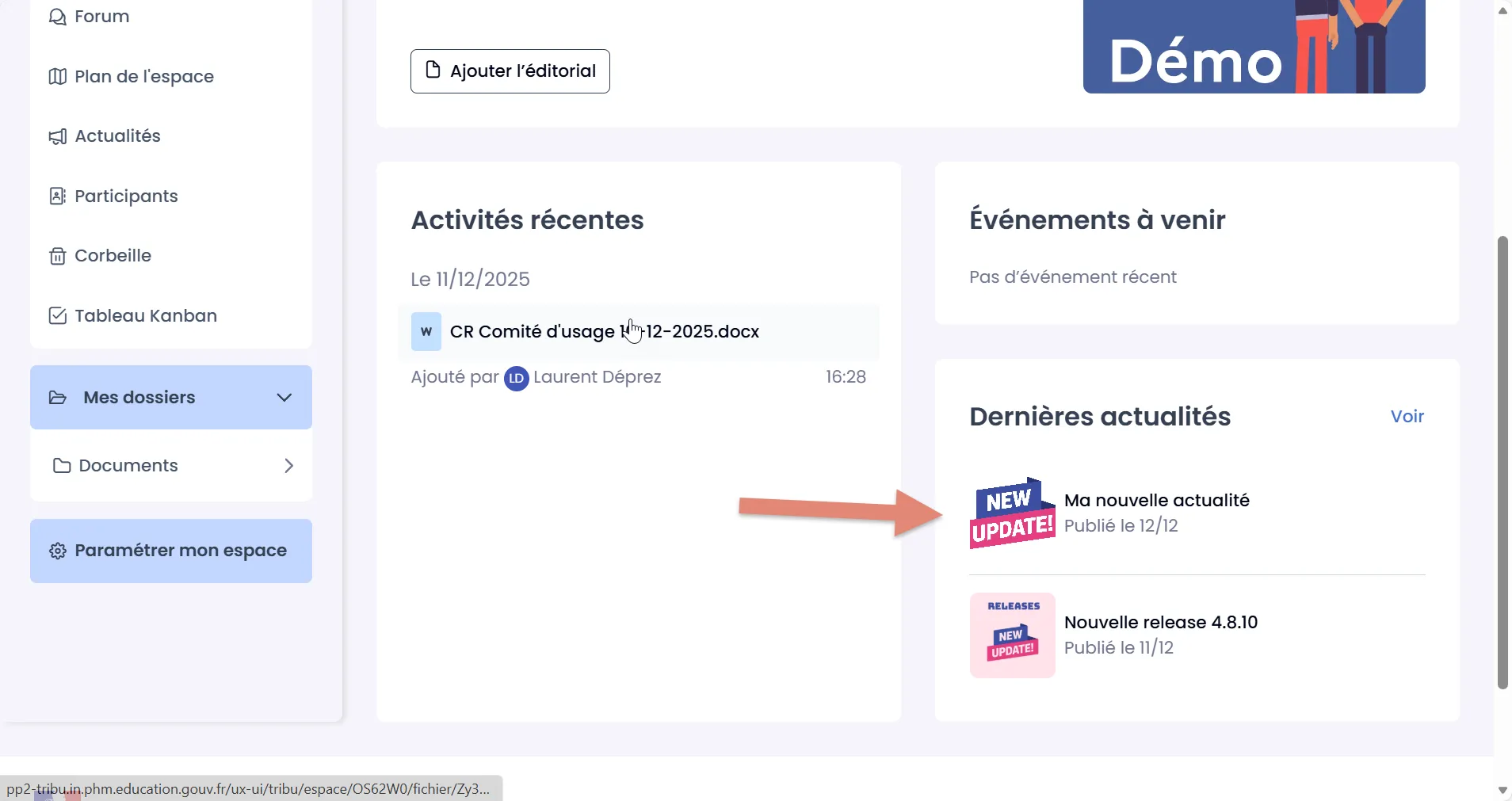 actualité sur l&rsquo;accueil 