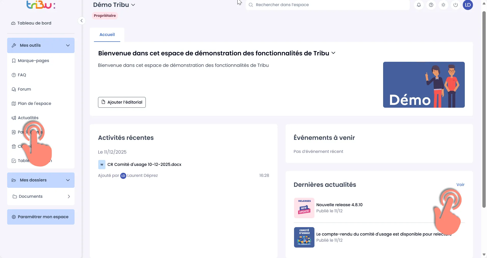 accès aux actualités