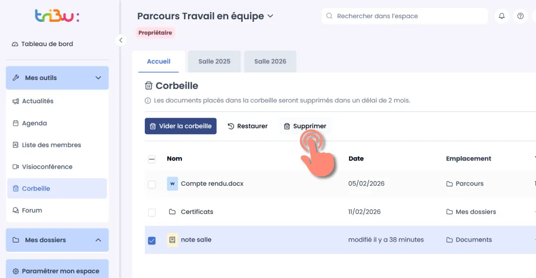 bouton supprimer