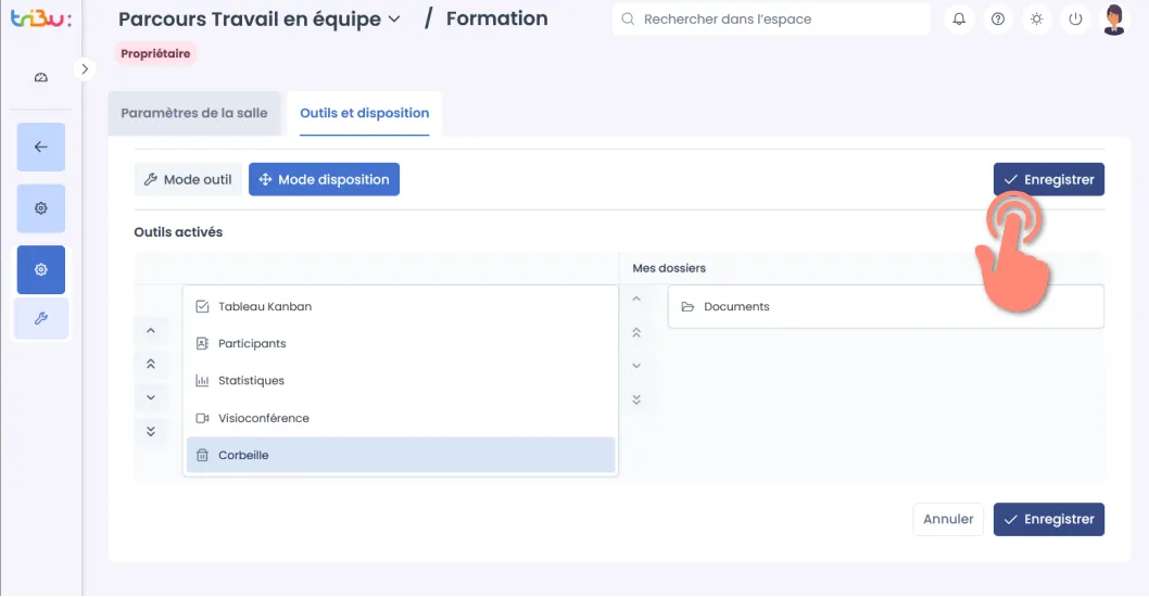 bouton enregistrer.