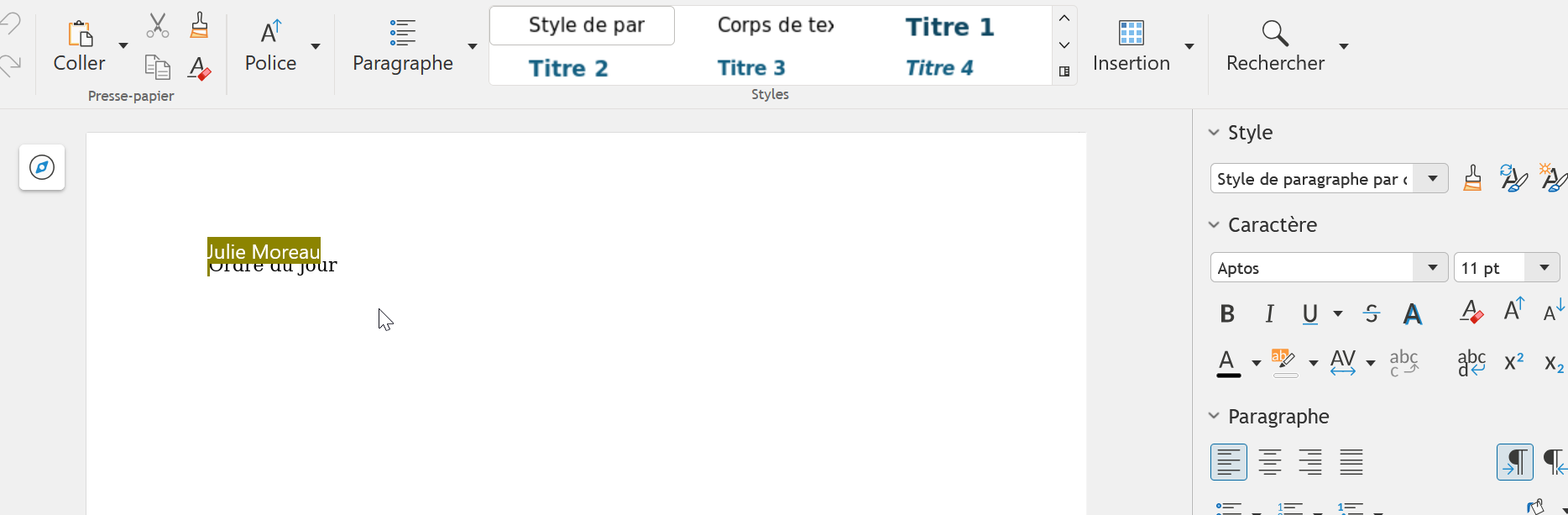 affichage des membres