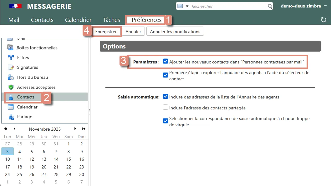 Ajout_expéditeur aux contacts - Préférences