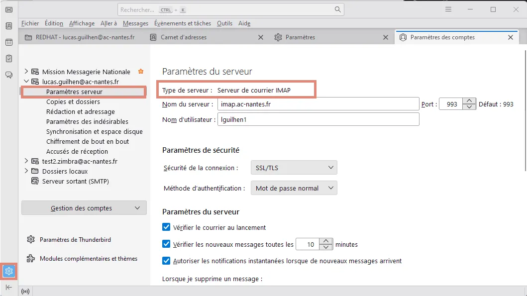 Vérifier le type de serveur