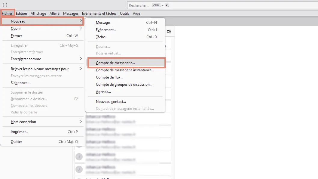 Ajouter un compte de messagerie