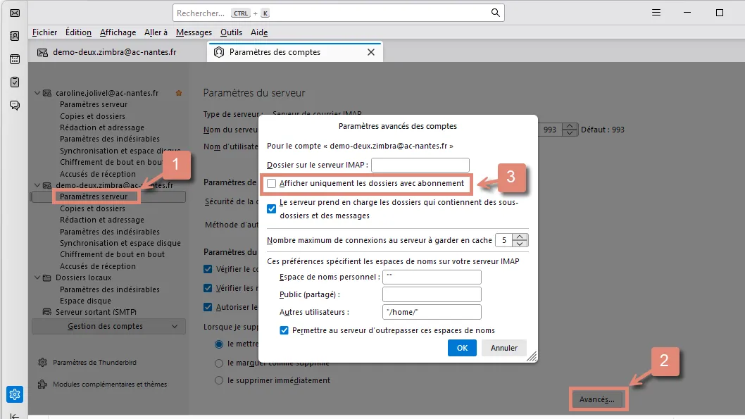 Configurer manuellement les informations du serveur