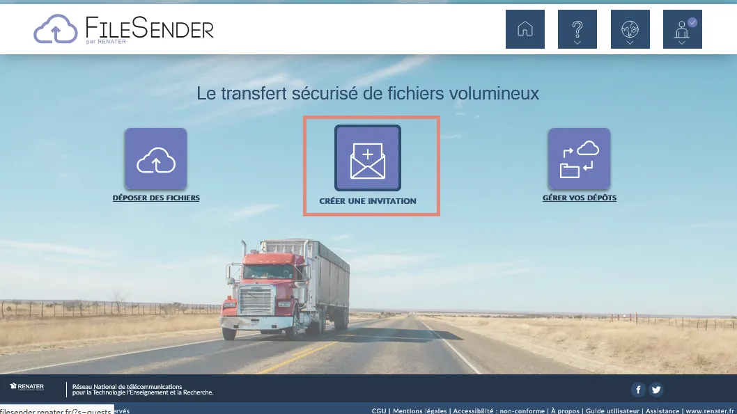 Inviter un interlocuteur à utiliser FileSender