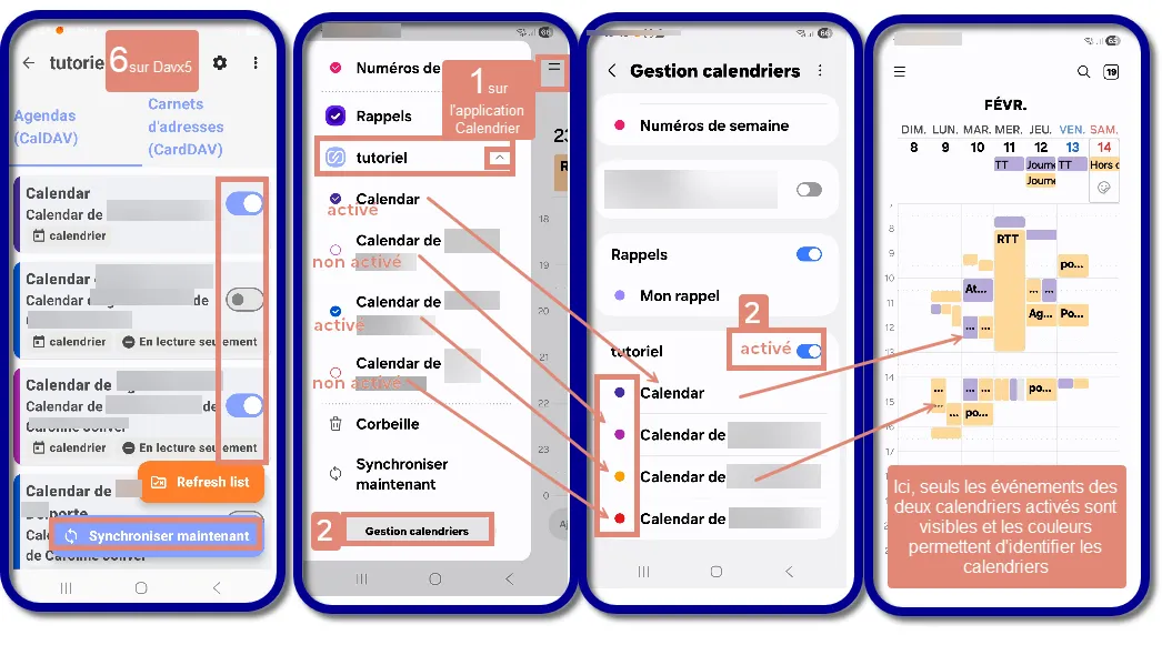 Activez les calendriers 