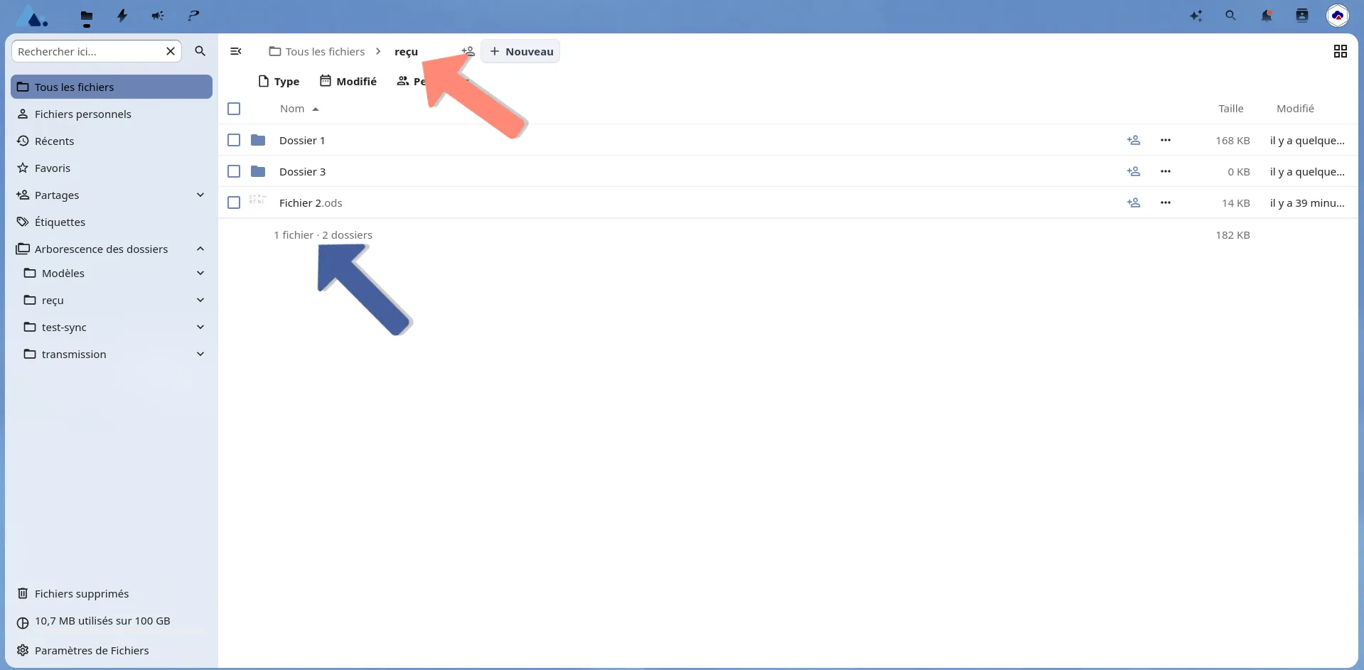 Vérifier que les documents sont bien copiés