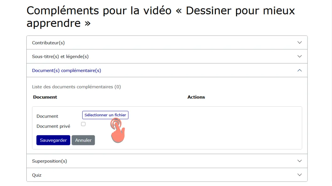 cliquer sur sélectionner un fichier.