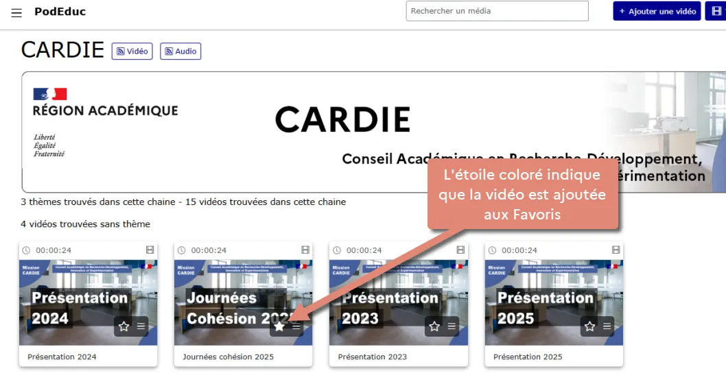 icône étoile pleine pour signaler l’ajout aux Favoris.