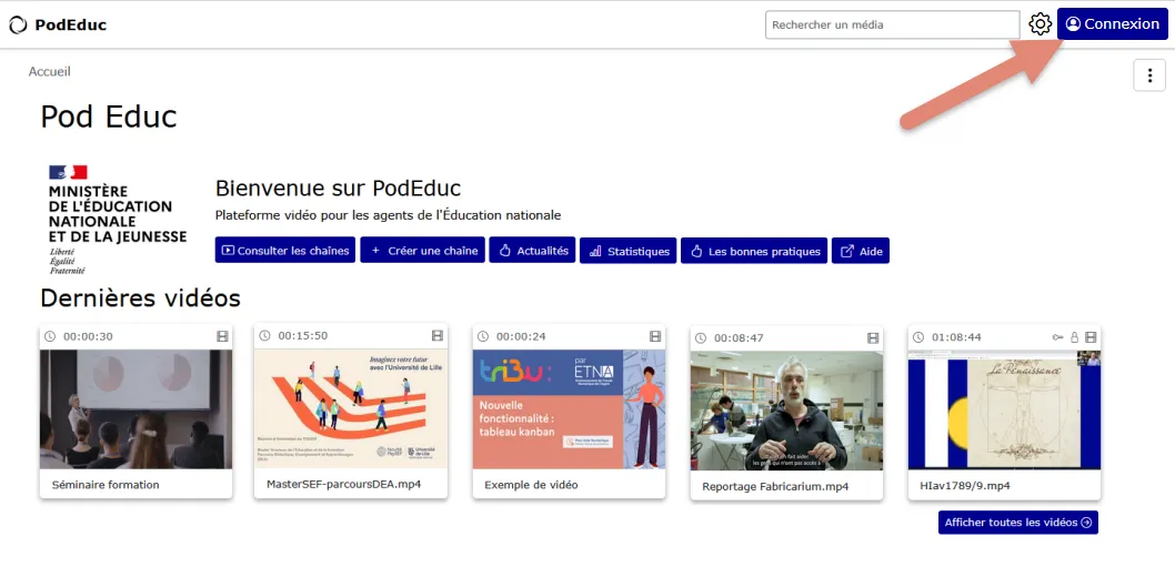 cliquer sur bouton connexion.