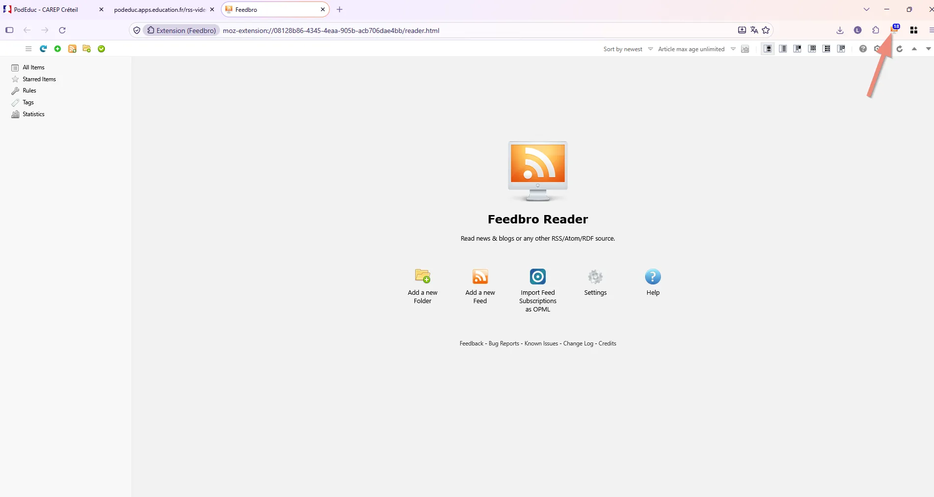 extension flux RSS 