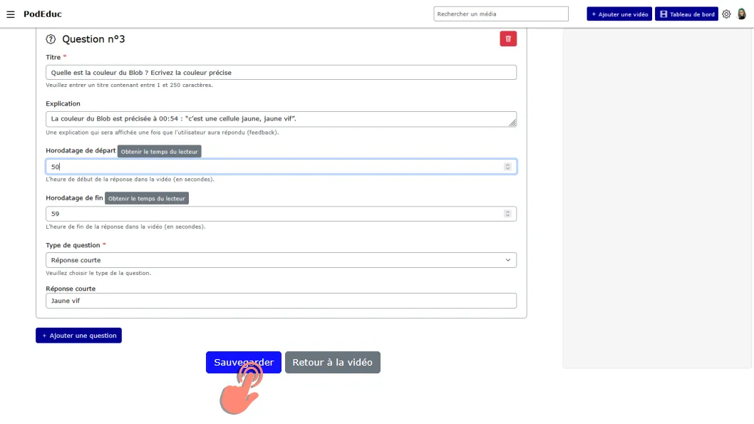 cliquer sur sauvegarder les modifications.