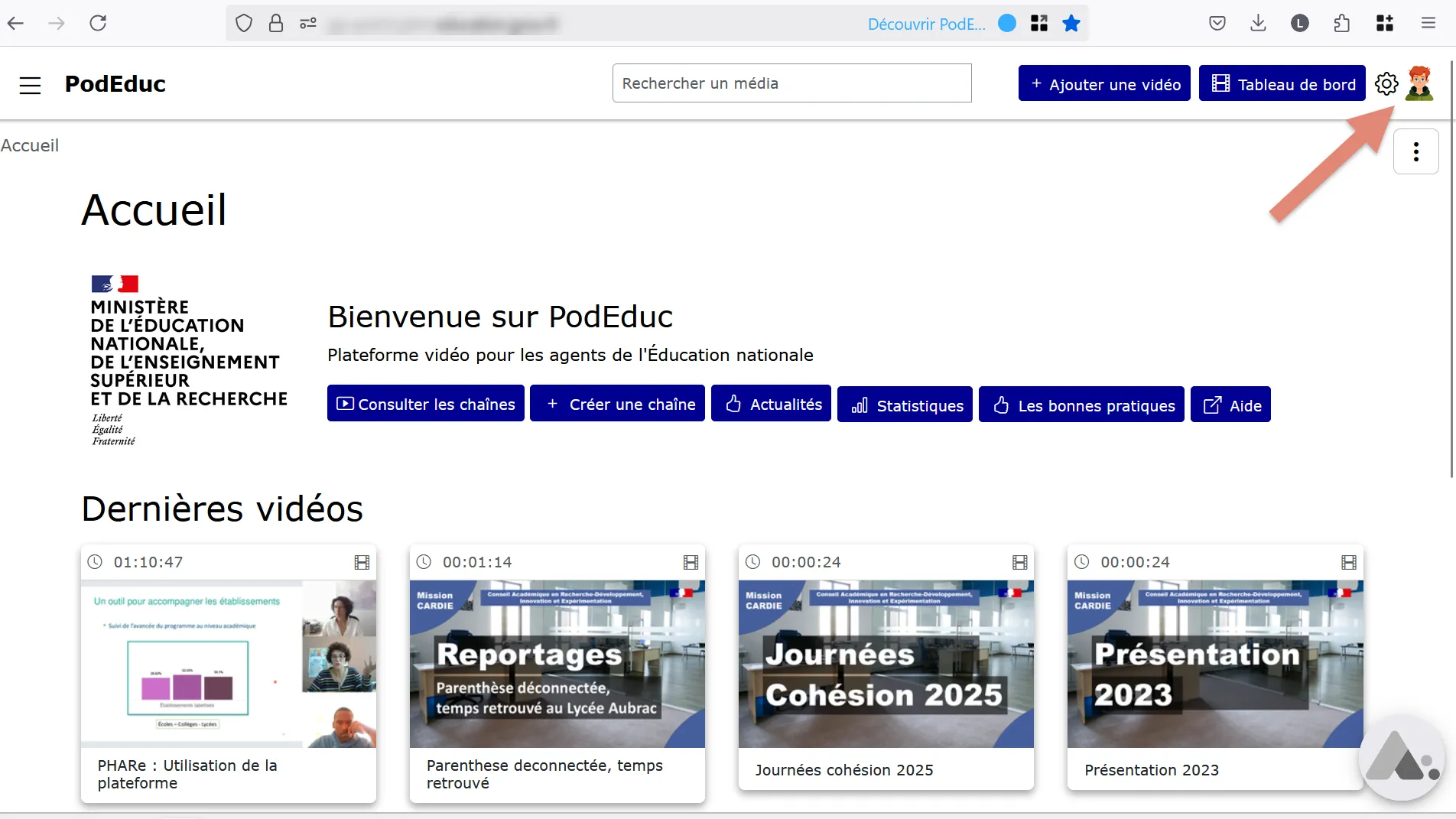 accueil authentifié.