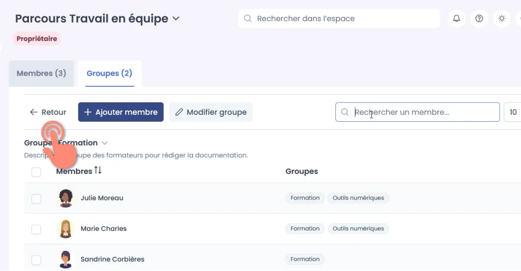 bouton Retour.