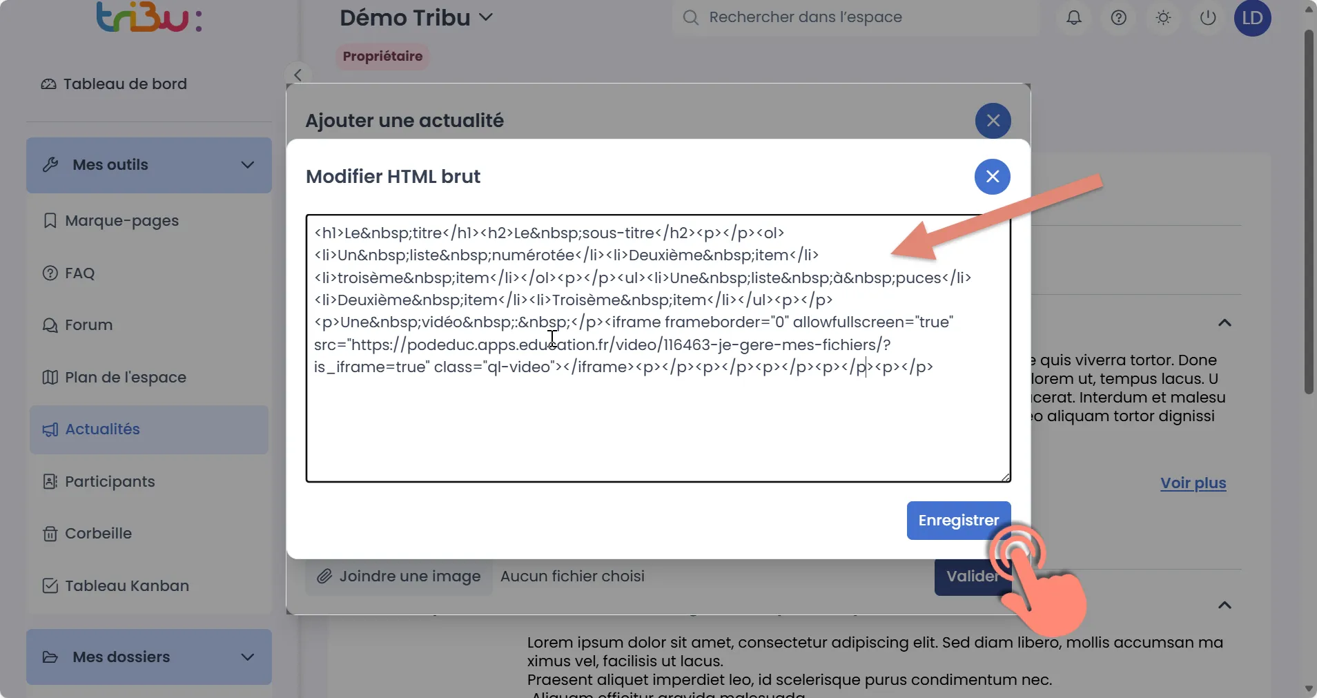 modifier le code source 