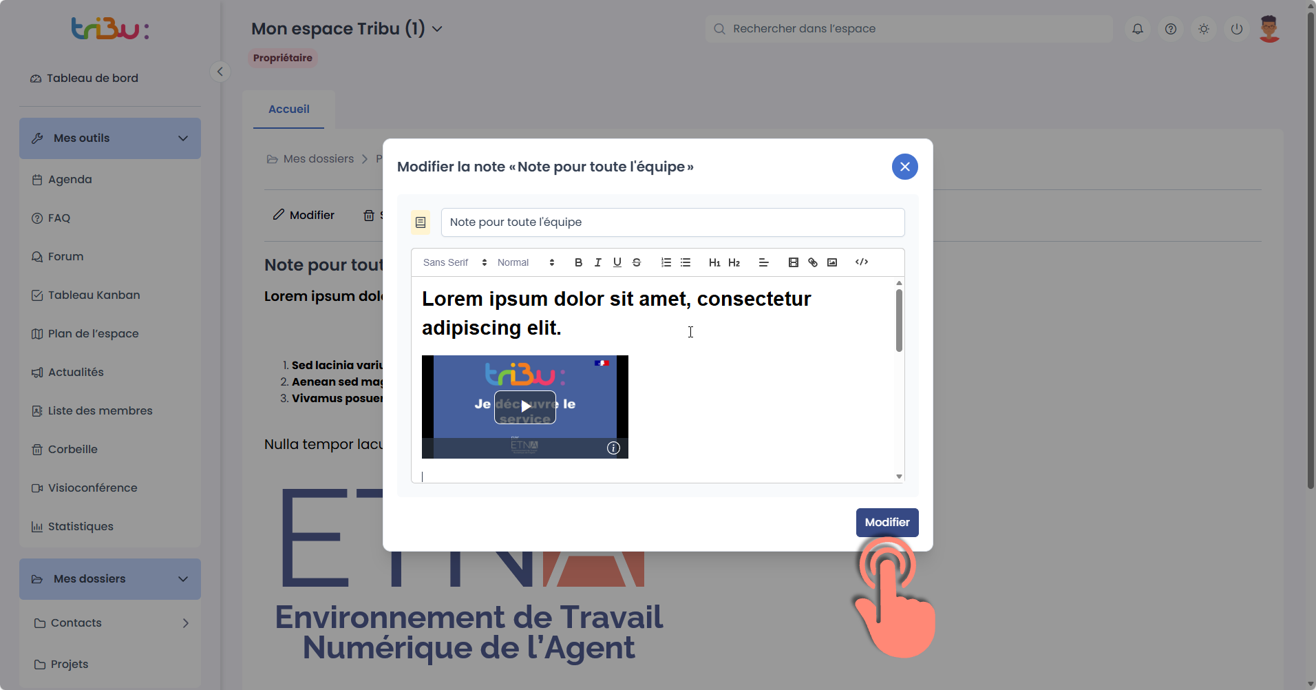 sauvegarde de la note
