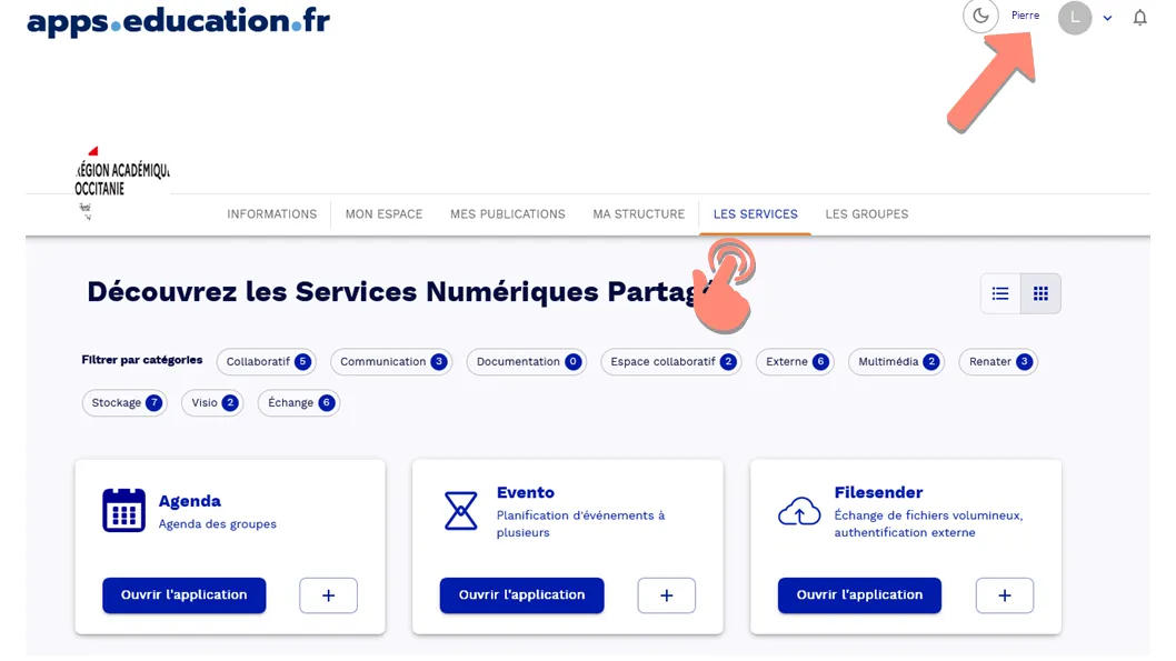 section les services.