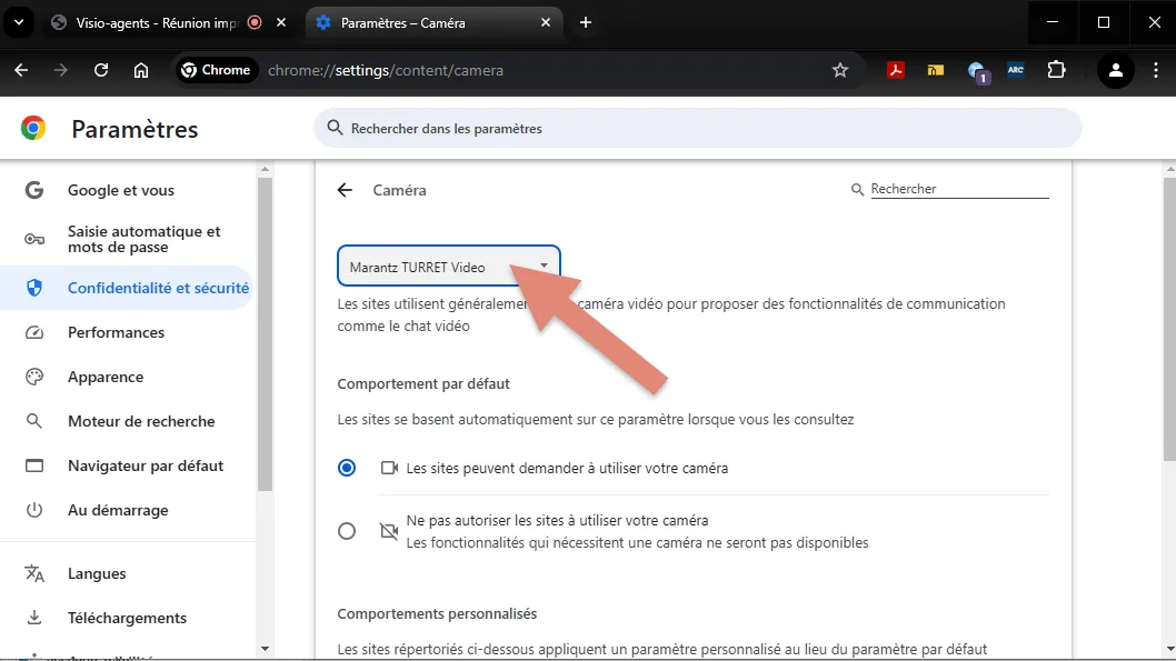 sélectionner le matériel