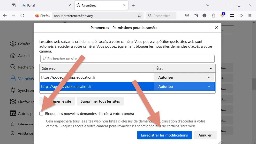 désélectionner Bloquer les nouvelles demandes d&rsquo;accès.