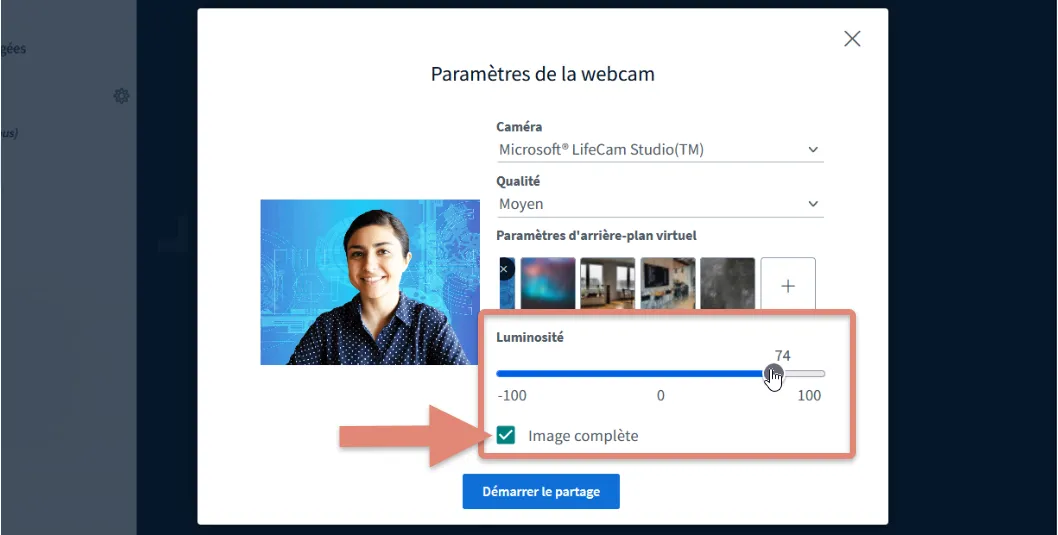 ajuster la luminosité.