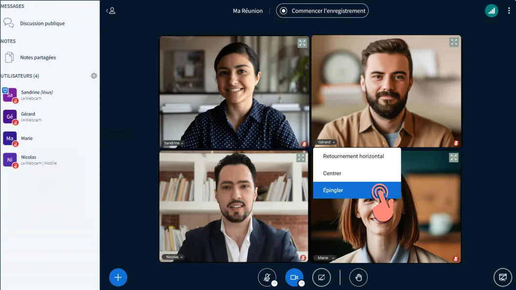épingler une webcam.