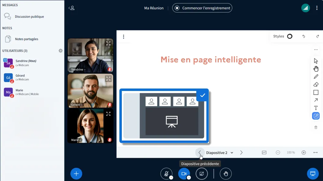 mise en page intelligente.
