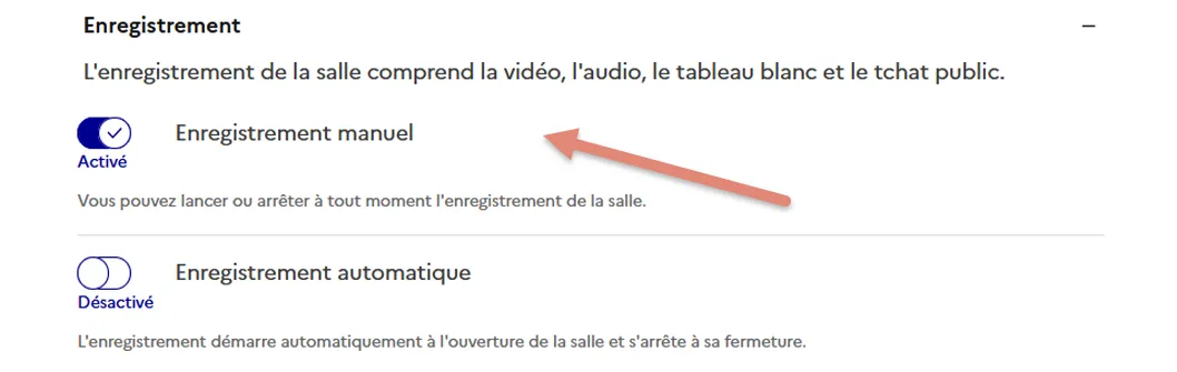 enregistrement manuel.