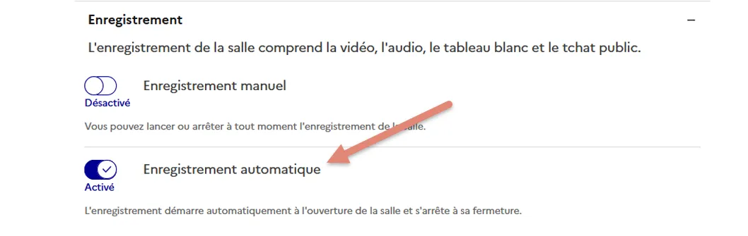 enregistrement automatique.