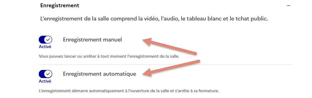 lancement automatique de l&rsquo;enregistrement.