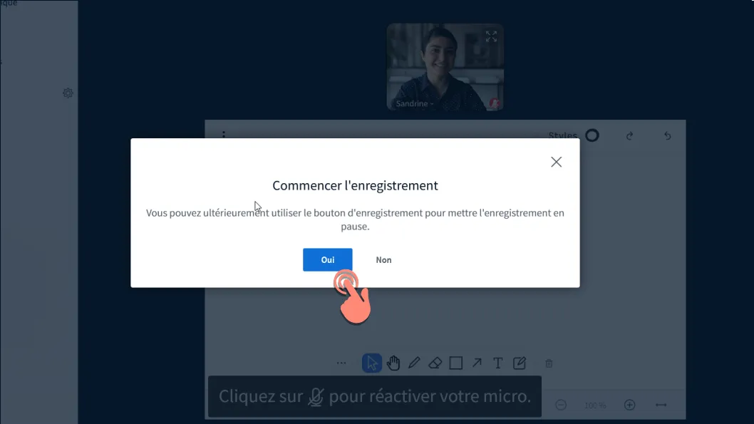 confirmer l&rsquo;enregistrement.