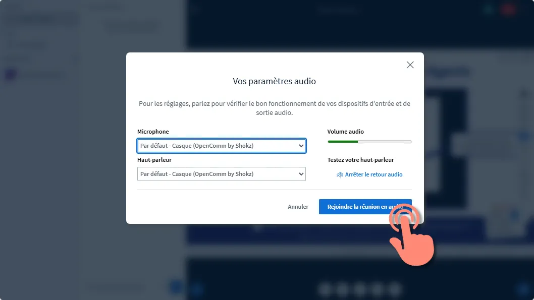 autorisez votre matériel pour le navigateur.