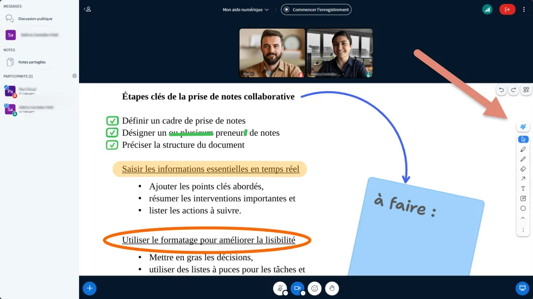 tableau blanc sur document.