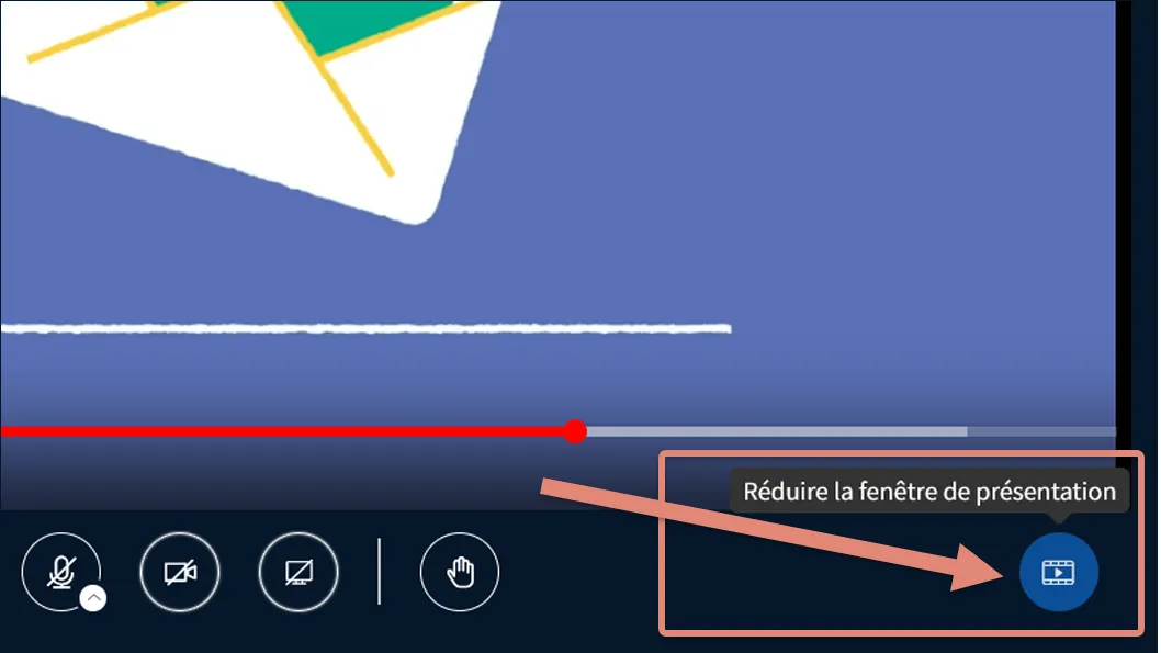 Réduire la fenêtre de présentation ne se diffuse pas sur tous les participants.