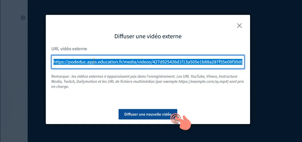 coller URL PodEduc.